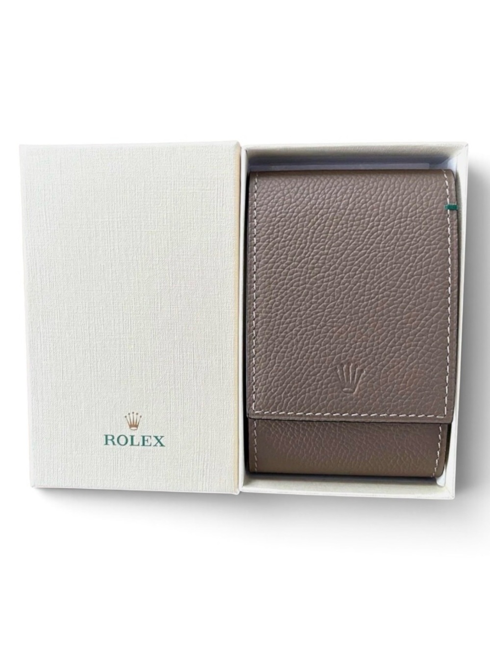 Authentic Rolex Taupe Leather Watch Travel Pouch Service Case – Rare Color